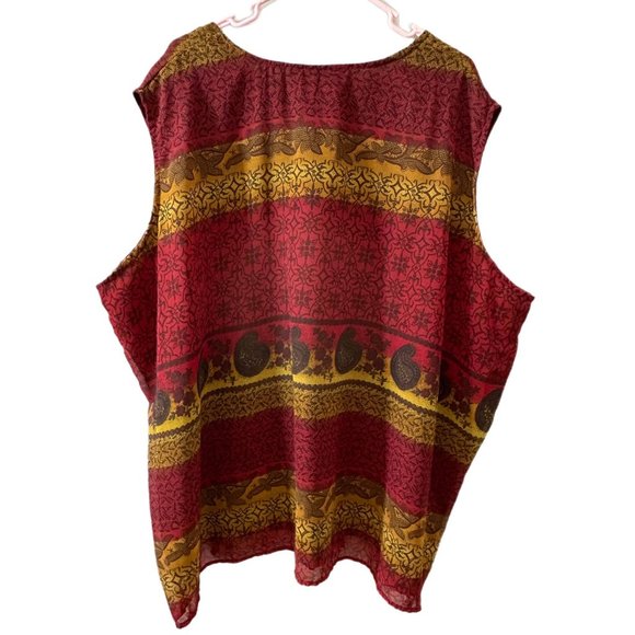 Erica Brooke Collection Women’s Size Super Plus 36 Boho Bead Hem Sleeveless Top - Picture 4 of 6